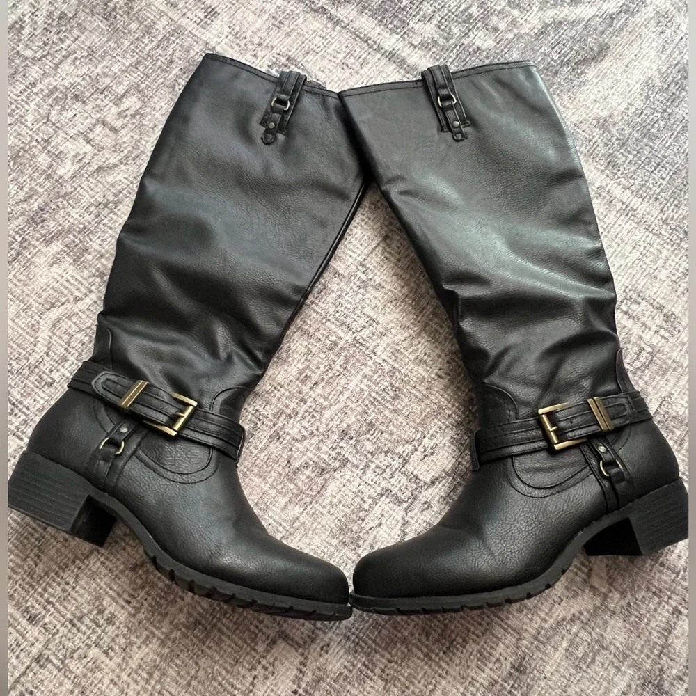 Rampage Black Knee-High Women’s Boots Size 8 - Picture 1 of 6